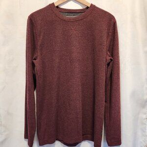 Eddie Bauer Men's Size M Burgundy Thermal‎ Long Sleeve Lounge Shirt Crew Neck